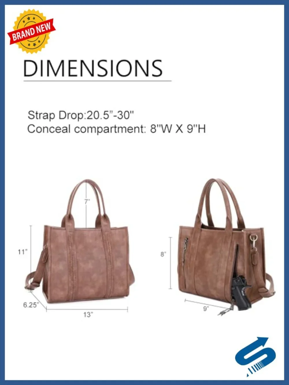 Faux Leather Tote Bag with Hidden Pocket and Crossbody Strap for Women